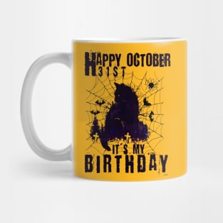 Happy October 31th it's my Birthday-Funny cat Halloween Mug